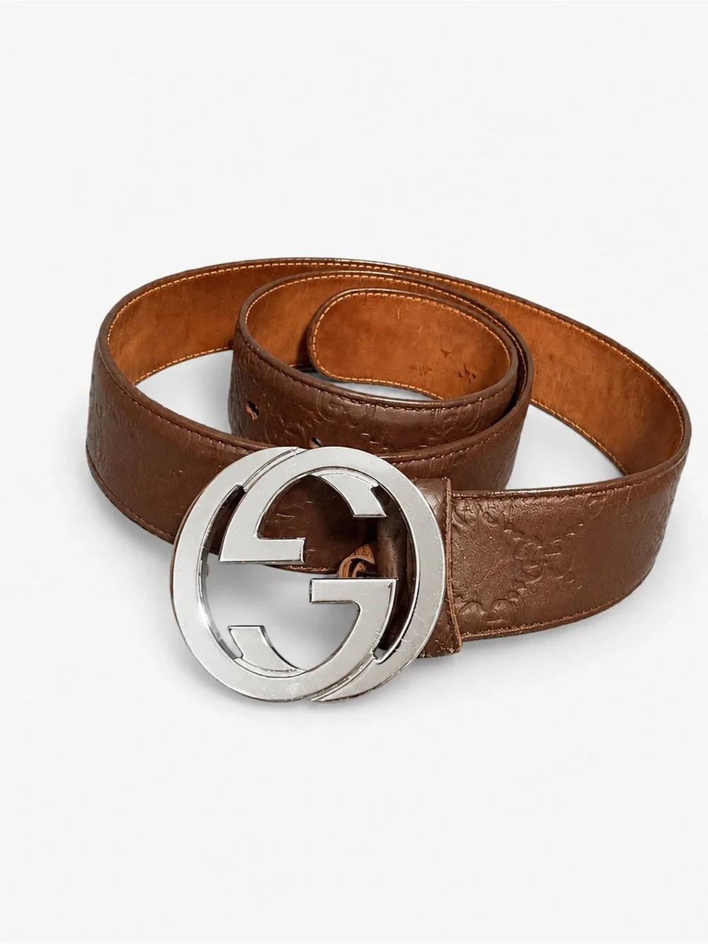 Gucci Brown Leather Interlocking G Belt